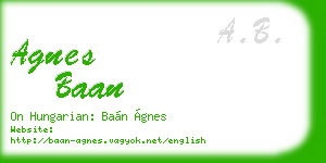 agnes baan business card